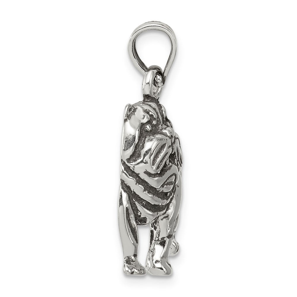 Sterlingsilber Antikisiert Bulldog Anhänger