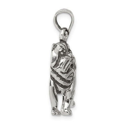 Sterlingsilber Antikisiert Bulldog Anhänger