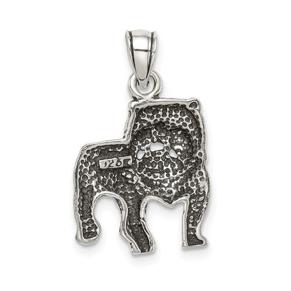 Sterlingsilber Antikisiert Bulldog Anhänger