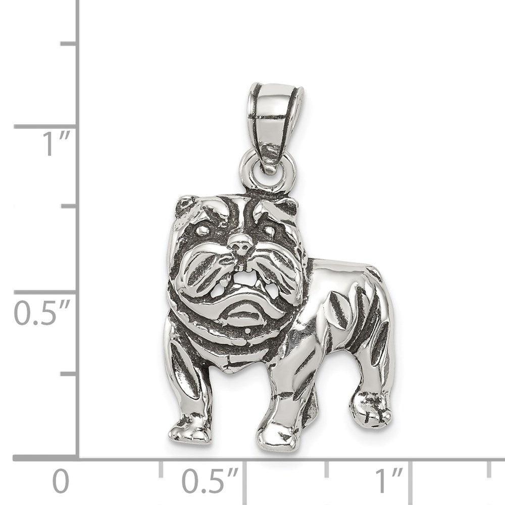 Sterlingsilber Antikisiert Bulldog Anhänger
