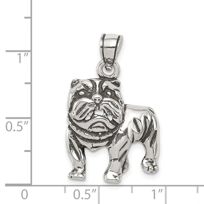 Sterlingsilber Antikisiert Bulldog Anhänger