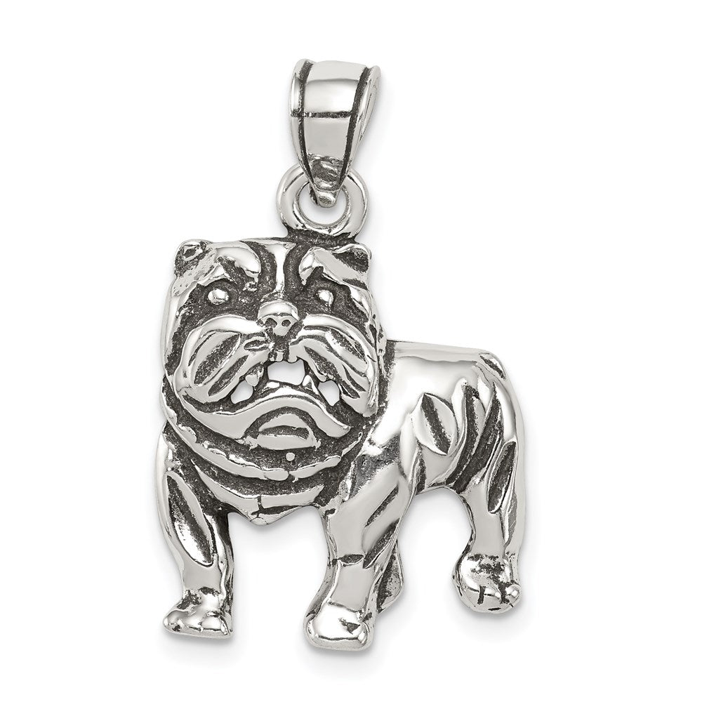 Sterlingsilber Antikisiert Bulldog Anhänger