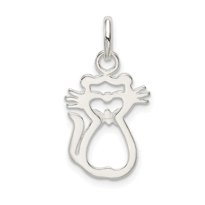 Sterlingsilber Poliert Katze Charm