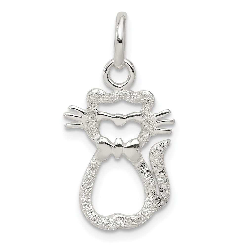 Sterlingsilber Poliert Katze Charm