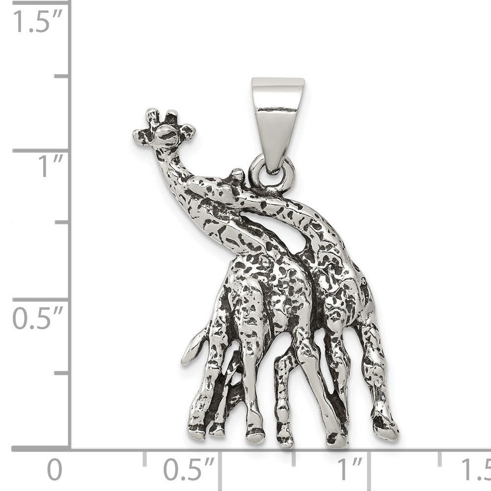 Sterlingsilber Antikisiert Giraffes Anhänger