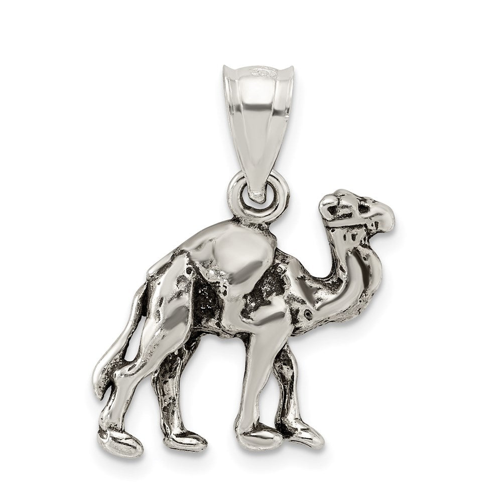 Sterlingsilber Antikisiert 3-d Camel Wendbar Anhänger