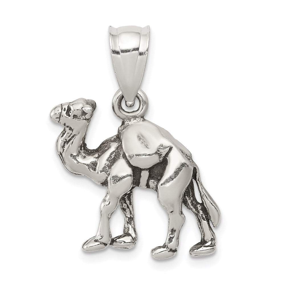 Sterlingsilber Antikisiert 3-d Camel Wendbar Anhänger