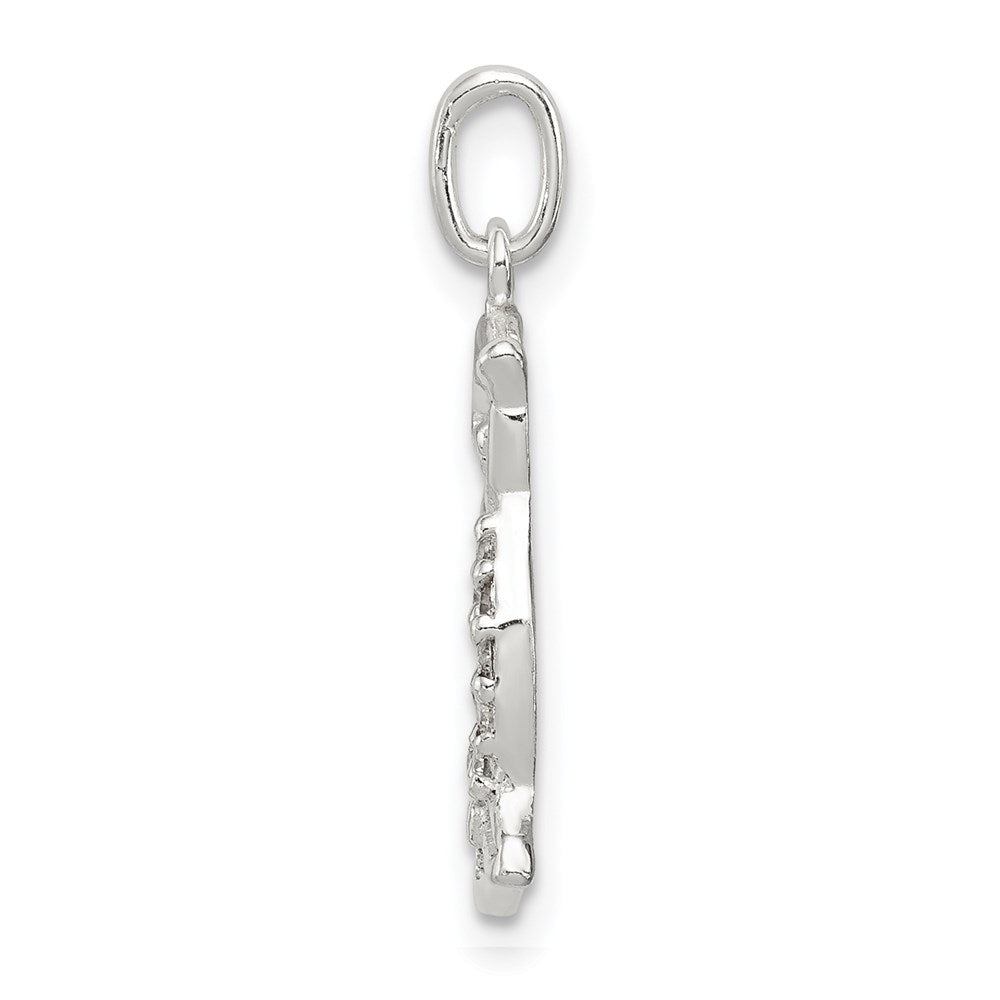 Sterlingsilber Siler Poliert Zirkonia Eule Anhänger