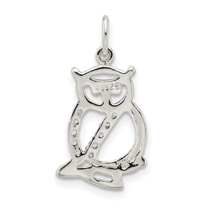Sterlingsilber Siler Poliert Zirkonia Eule Anhänger