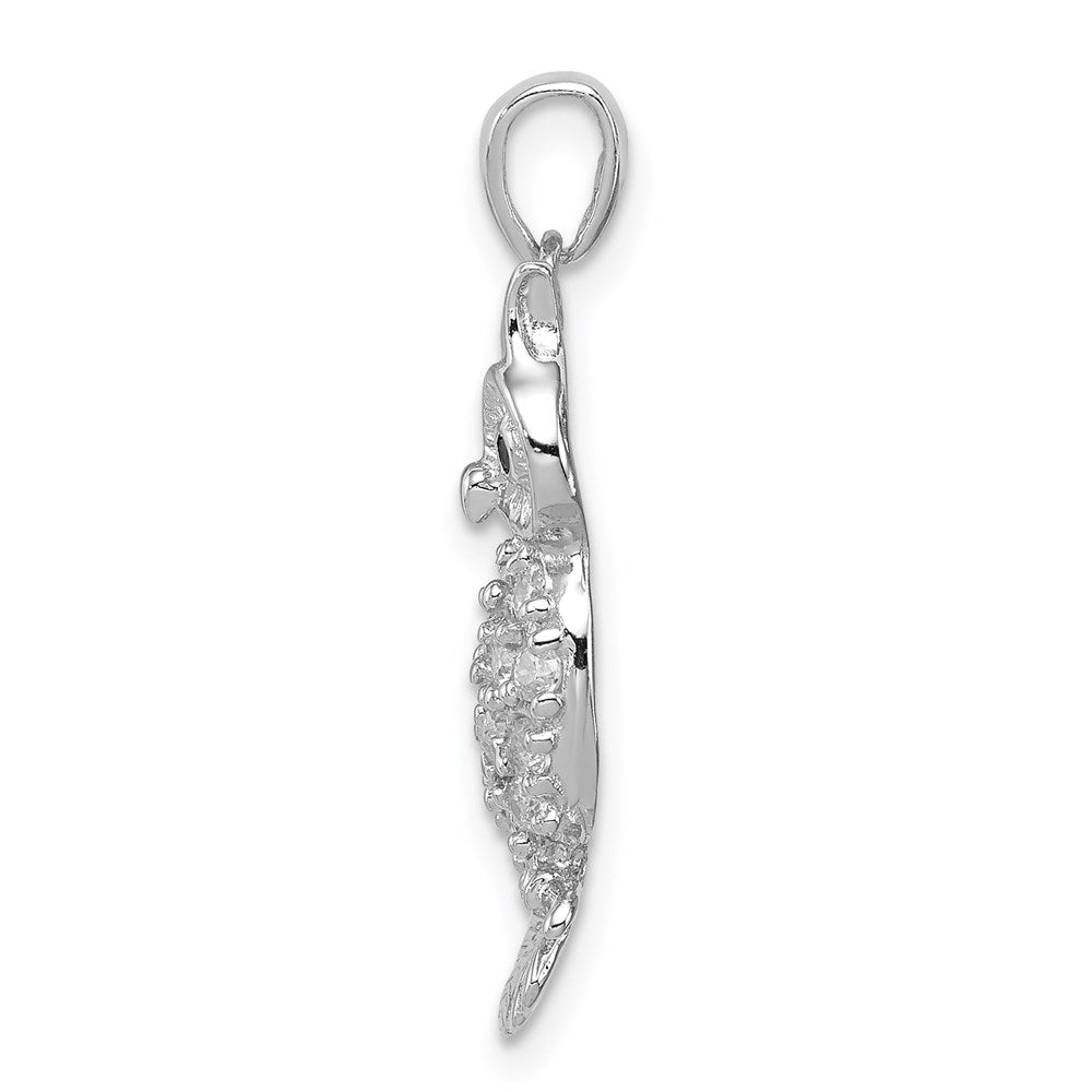 Sterlingsilber Rhodiniert Zirkonia Eule Anhänger