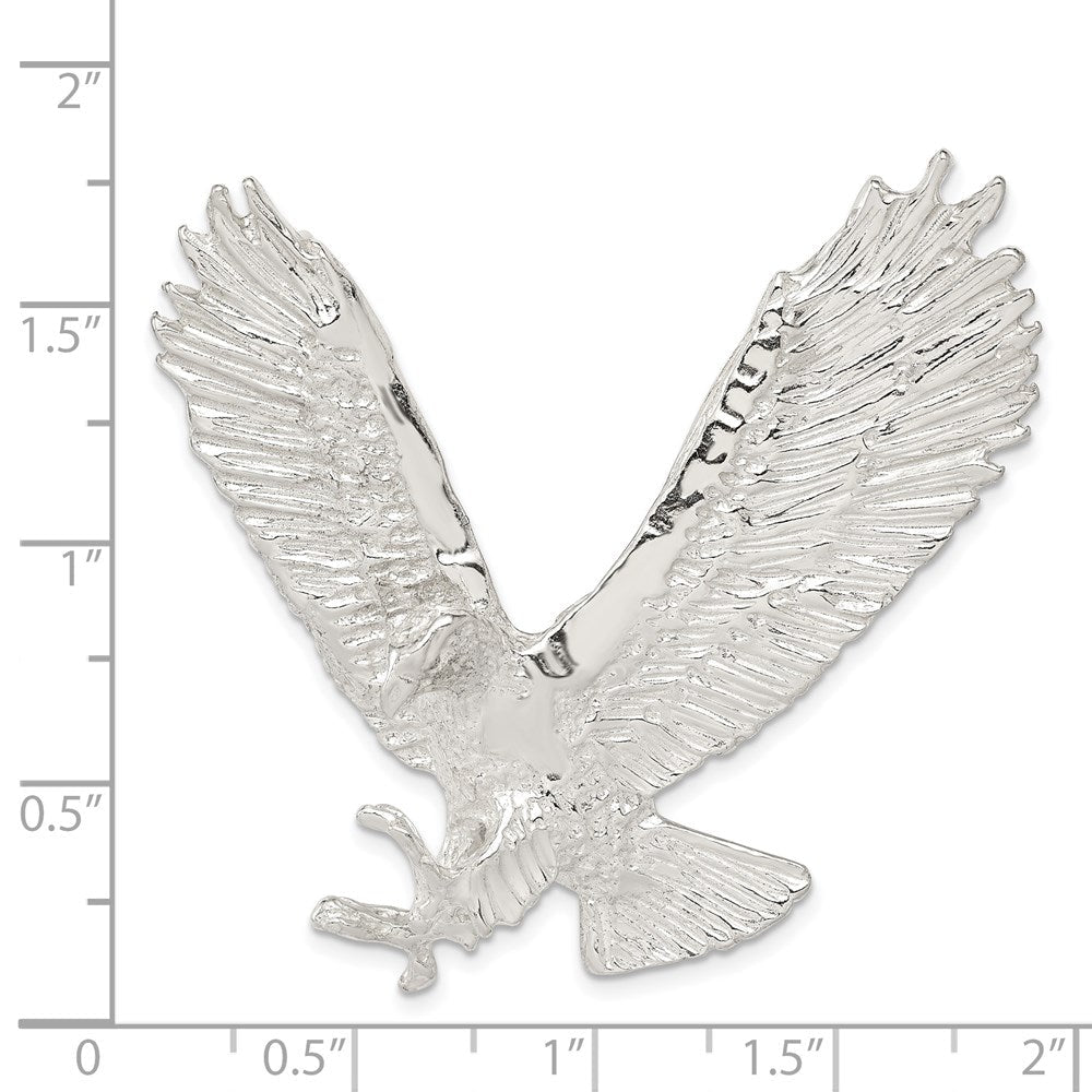 Sterlingsilber Poliert & Strukturiert Adler Kette Anhänger
