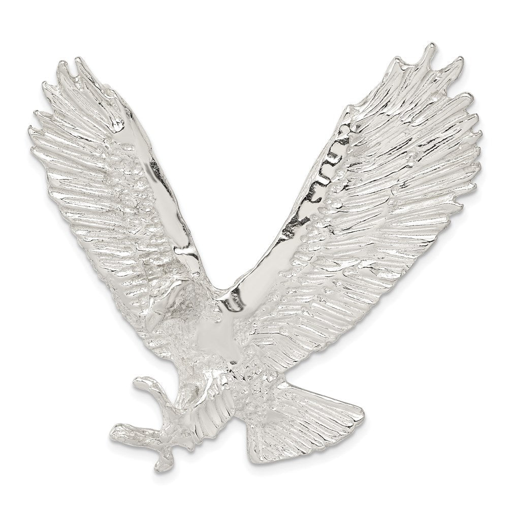 Sterlingsilber Poliert & Strukturiert Adler Kette Anhänger