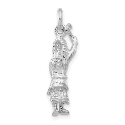 Sterlingsilber Poliert 3-d Indigenous Man Anhänger