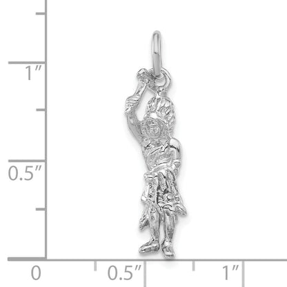 Sterlingsilber Poliert 3-d Indigenous Man Anhänger
