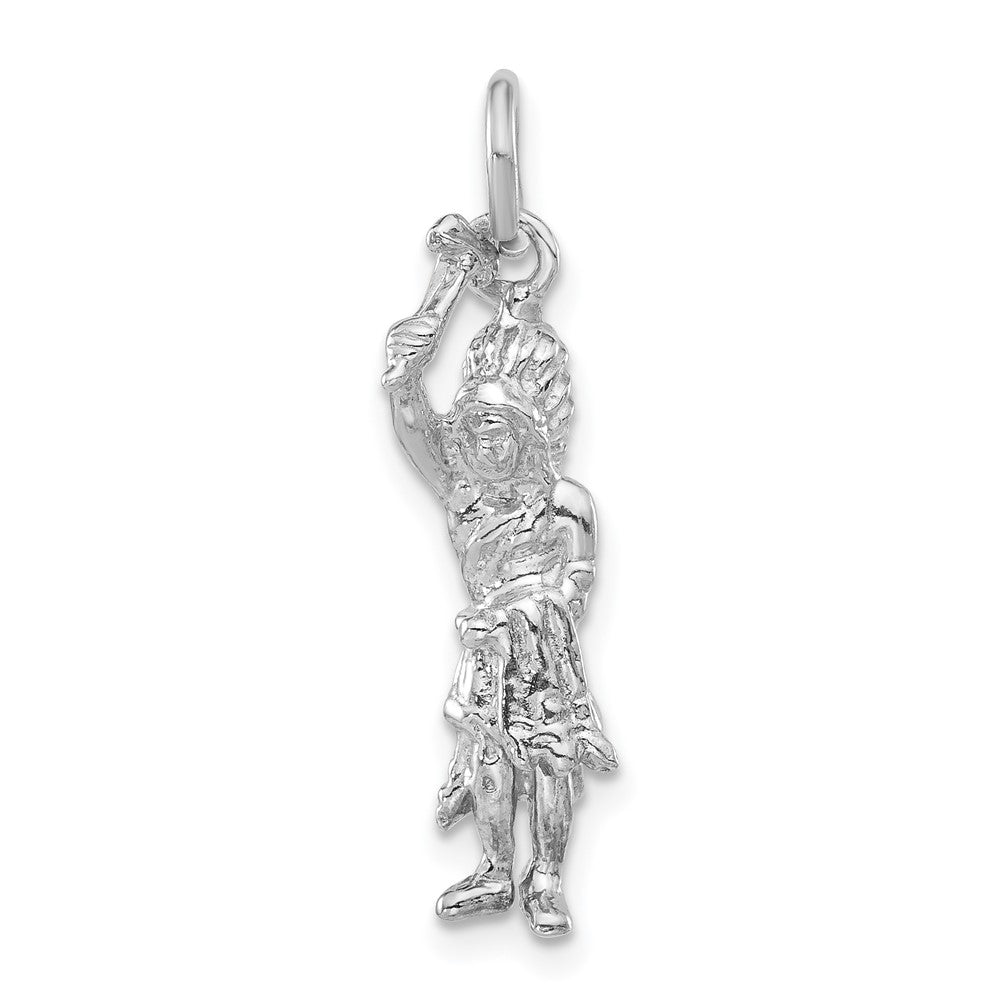 Sterlingsilber Poliert 3-d Indigenous Man Anhänger