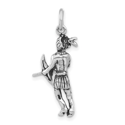 Sterlingsilber Antikisiert Indigenous Man mit Schleife & Pfeil Anhänger