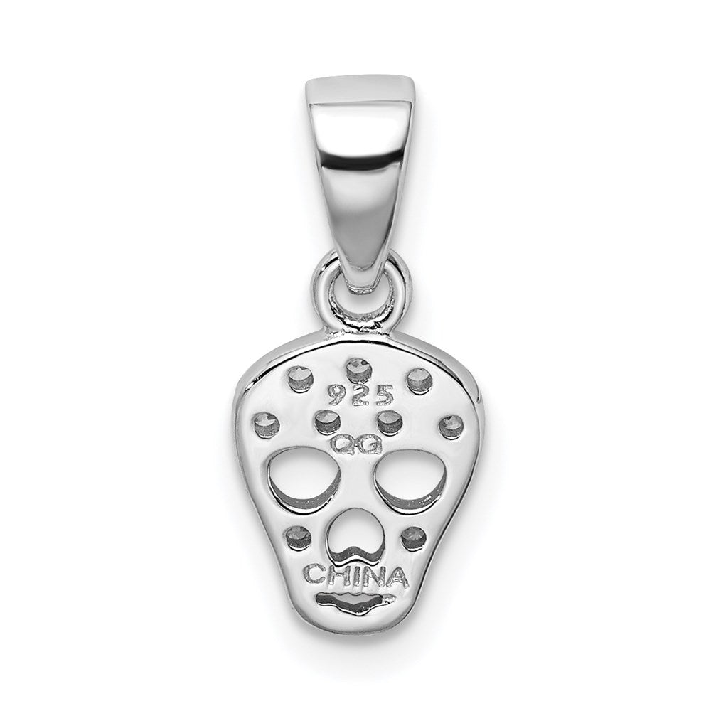Sterlingsilber Rhodiniert Zirkonia Totenkopf Anhänger