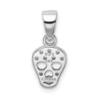 Sterlingsilber Rhodiniert Zirkonia Totenkopf Anhänger