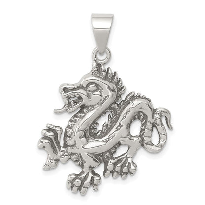 Sterlingsilber Antikisiert & Strukturiert Chinese Drache Anhänger