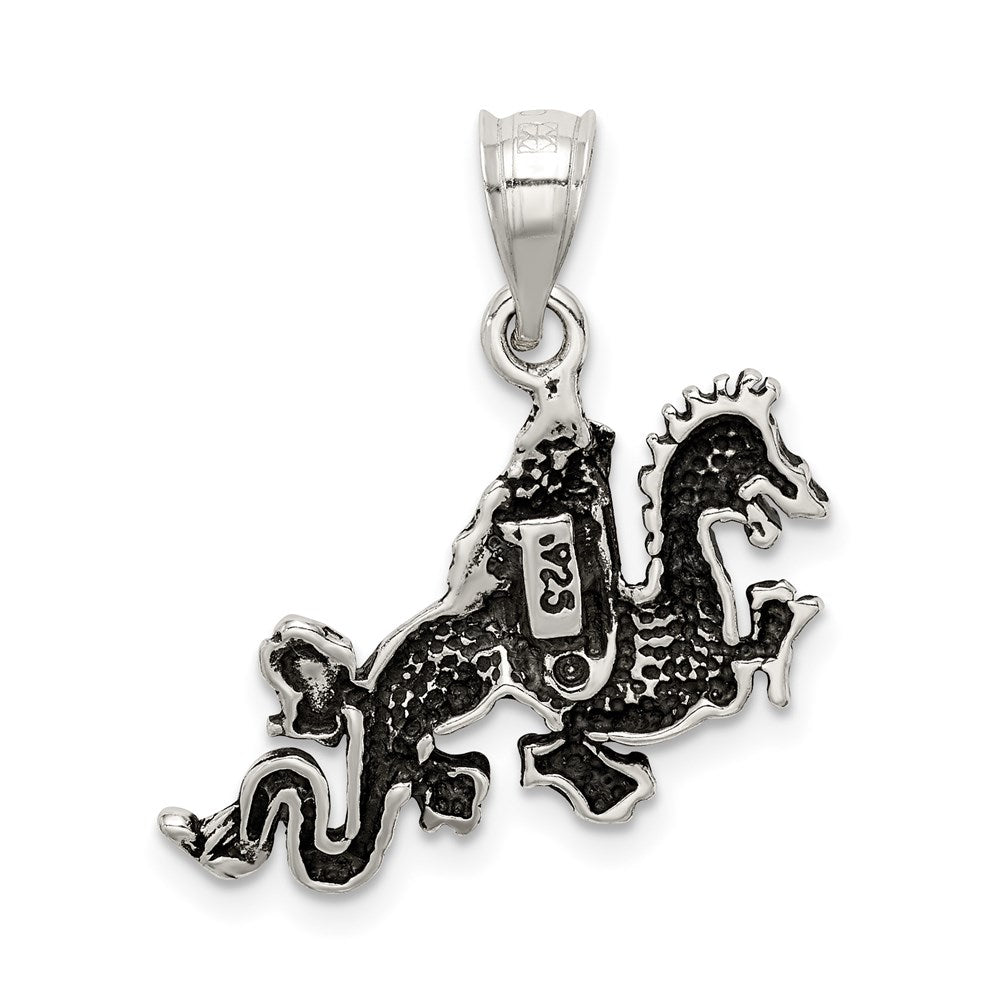 Sterlingsilber Antikisiert Flying Drache Anhänger