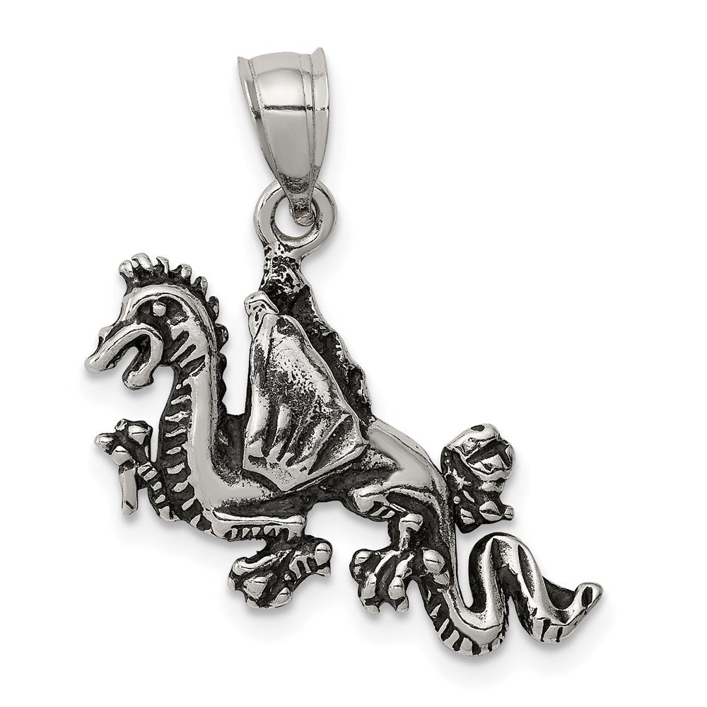 Sterlingsilber Antikisiert Flying Drache Anhänger