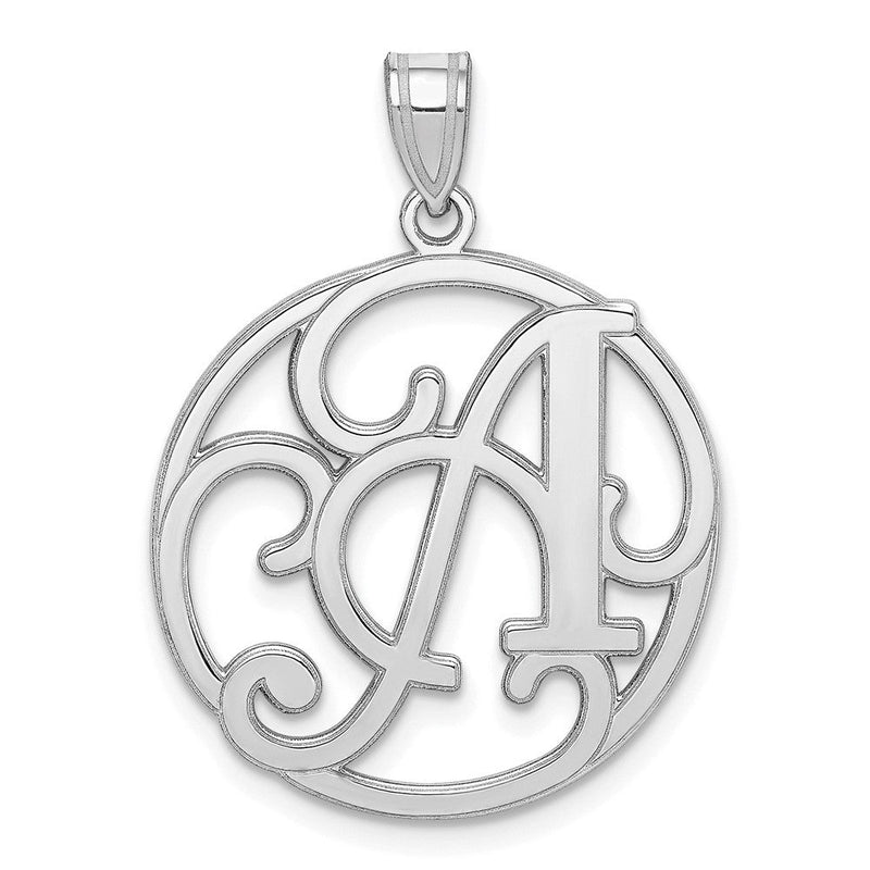 Sterlingsilber Rhodiniert Fantasie Schreibschrift Buchstabe A Initiale Anhänger