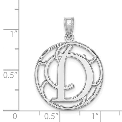 Sterlingsilber Rhodiniert Fantasie Schreibschrift Buchstabe D Initiale Anhänger