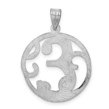 Sterlingsilber Rhodiniert Fantasie Schreibschrift Buchstabe E Initiale Anhänger