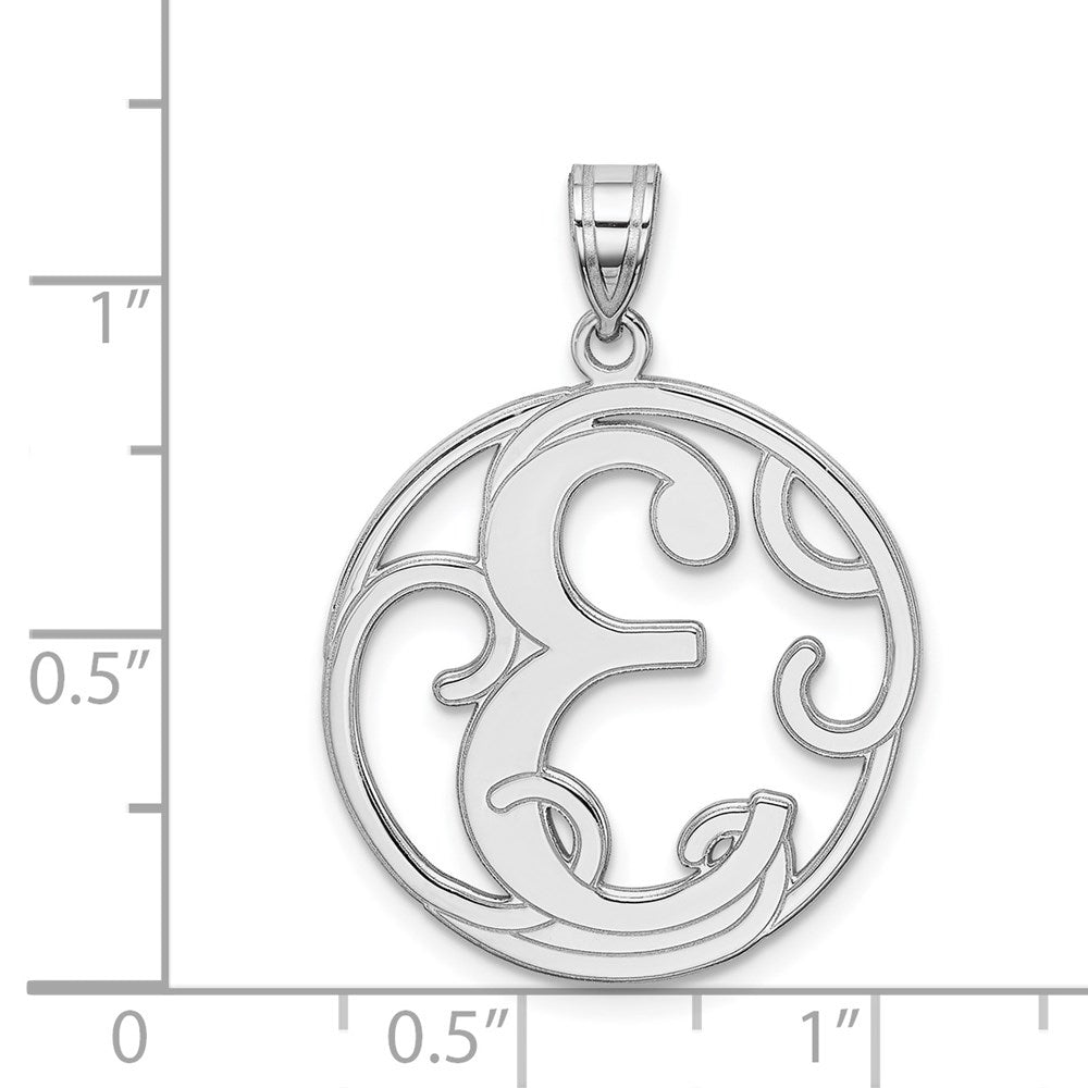 Sterlingsilber Rhodiniert Fantasie Schreibschrift Buchstabe E Initiale Anhänger
