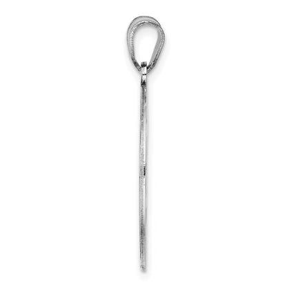 Sterlingsilber Rhodiniert Fantasie Schreibschrift Buchstabe F Initiale Anhänger