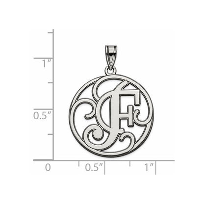 Sterlingsilber Rhodiniert Fantasie Schreibschrift Buchstabe F Initiale Anhänger
