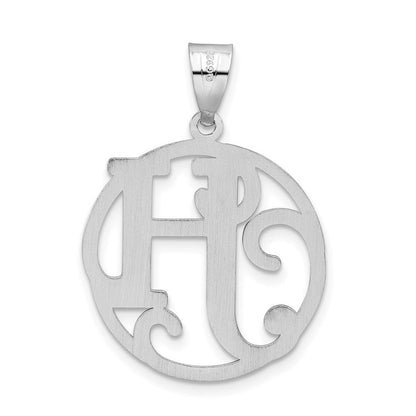 Sterlingsilber Rhodiniert Fantasie Schreibschrift Buchstabe H Initiale Anhänger
