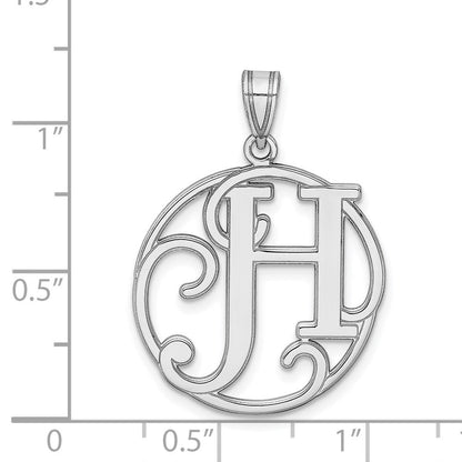 Sterlingsilber Rhodiniert Fantasie Schreibschrift Buchstabe H Initiale Anhänger