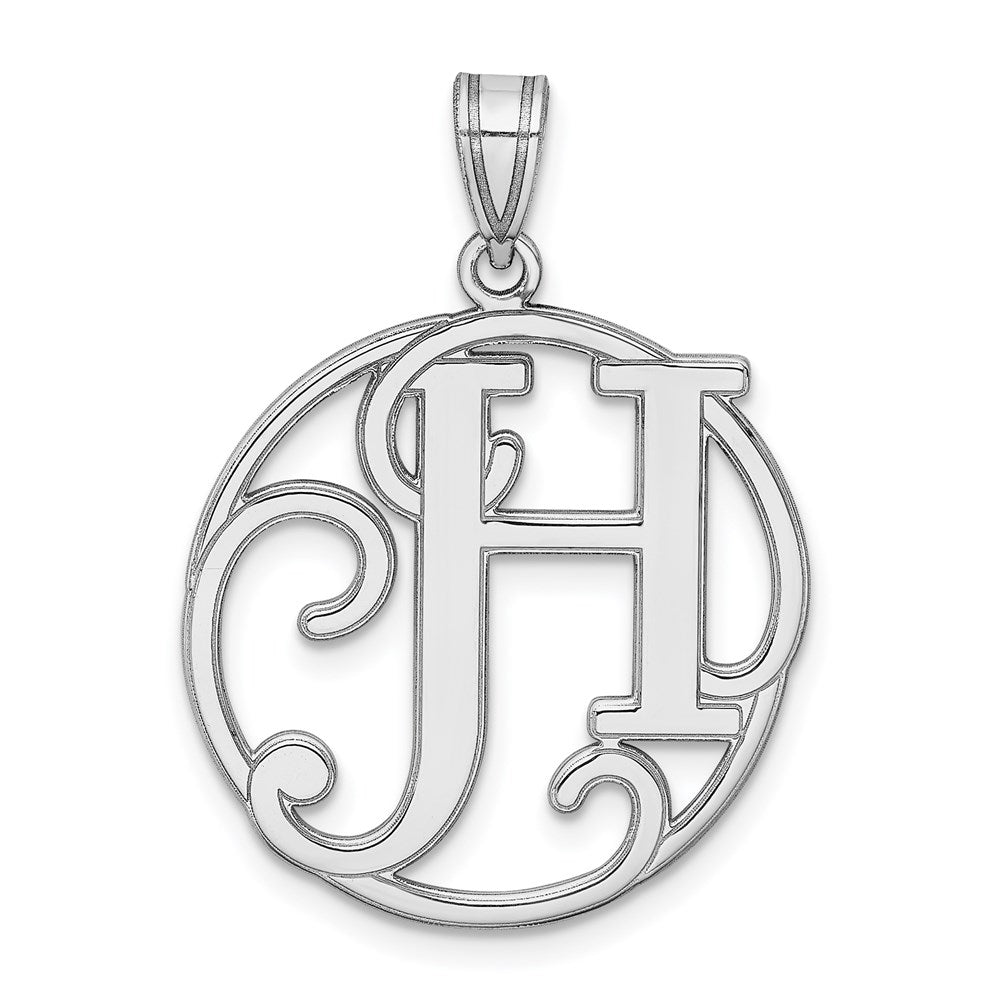 Sterlingsilber Rhodiniert Fantasie Schreibschrift Buchstabe H Initiale Anhänger