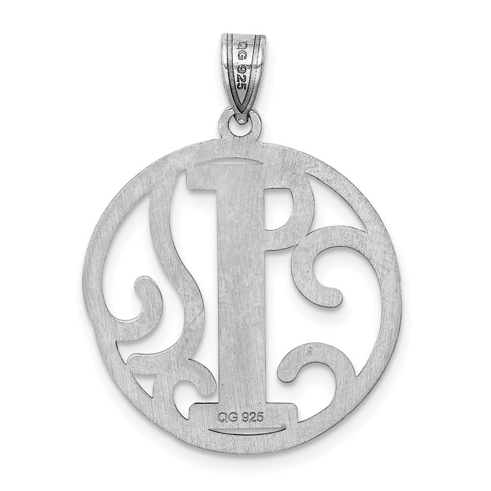 Sterlingsilber Rhodiniert Fantasie Schreibschrift Buchstabe I Initiale Anhänger