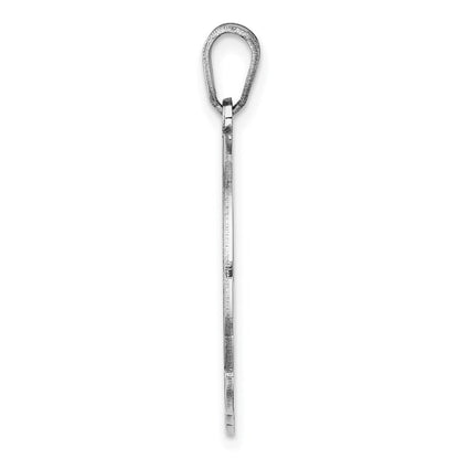 Sterlingsilber Rhodiniert Fantasie Schreibschrift Buchstabe L Initiale Anhänger