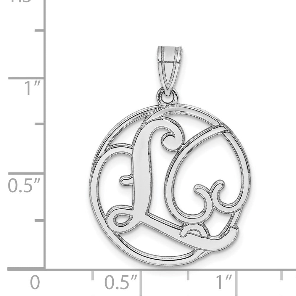 Sterlingsilber Rhodiniert Fantasie Schreibschrift Buchstabe L Initiale Anhänger