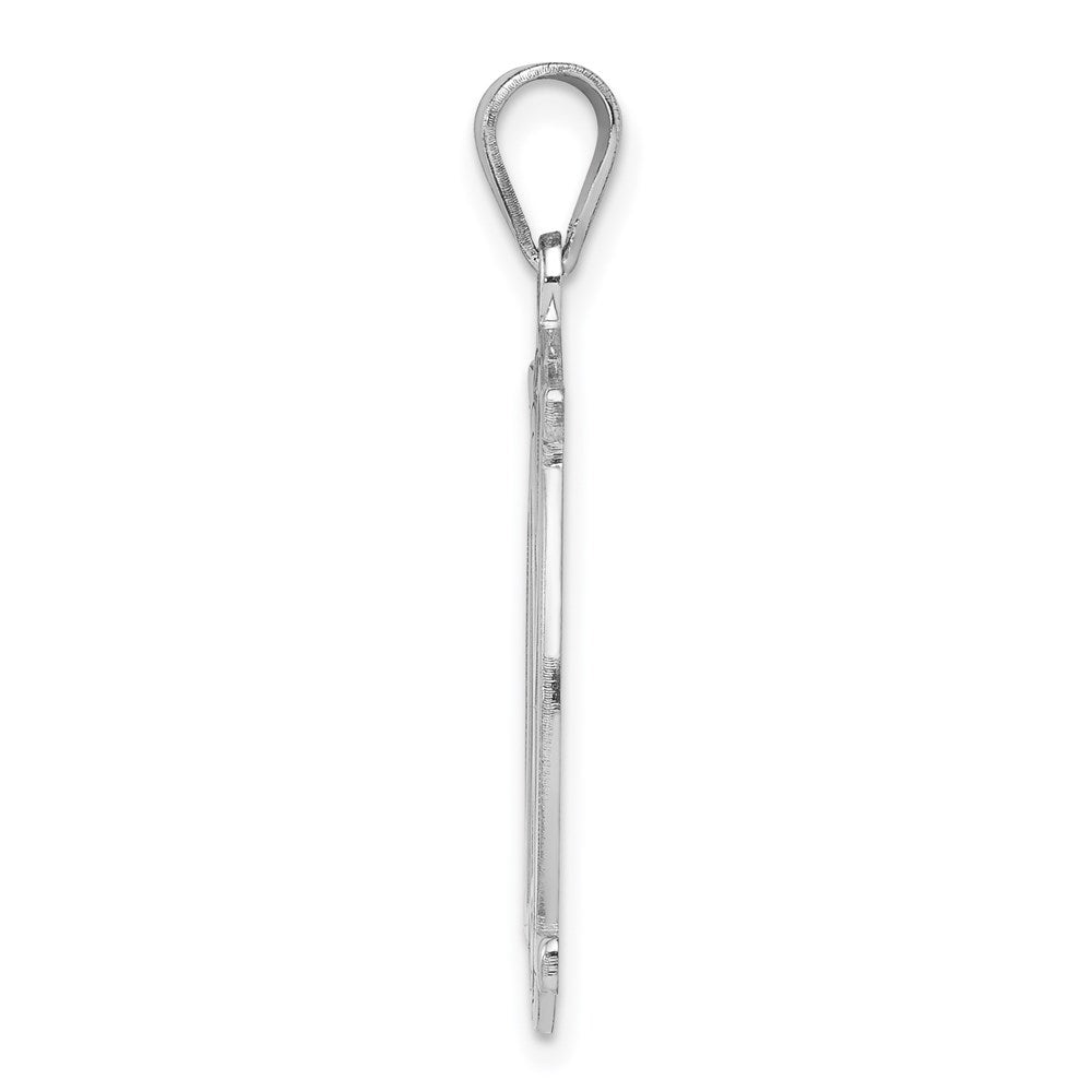 Sterlingsilber Rhodiniert Fantasie Schreibschrift Buchstabe M Initiale Anhänger