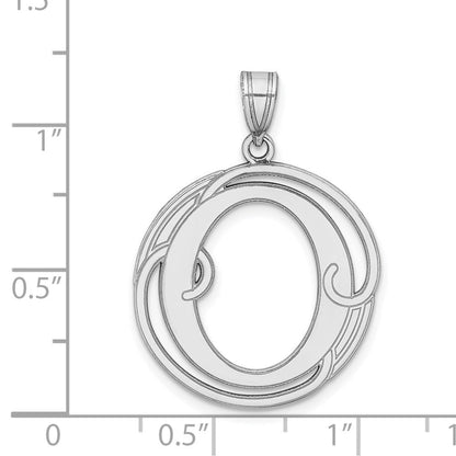 Sterlingsilber Rhodiniert Fantasie Schreibschrift Buchstabe O Initiale Anhänger