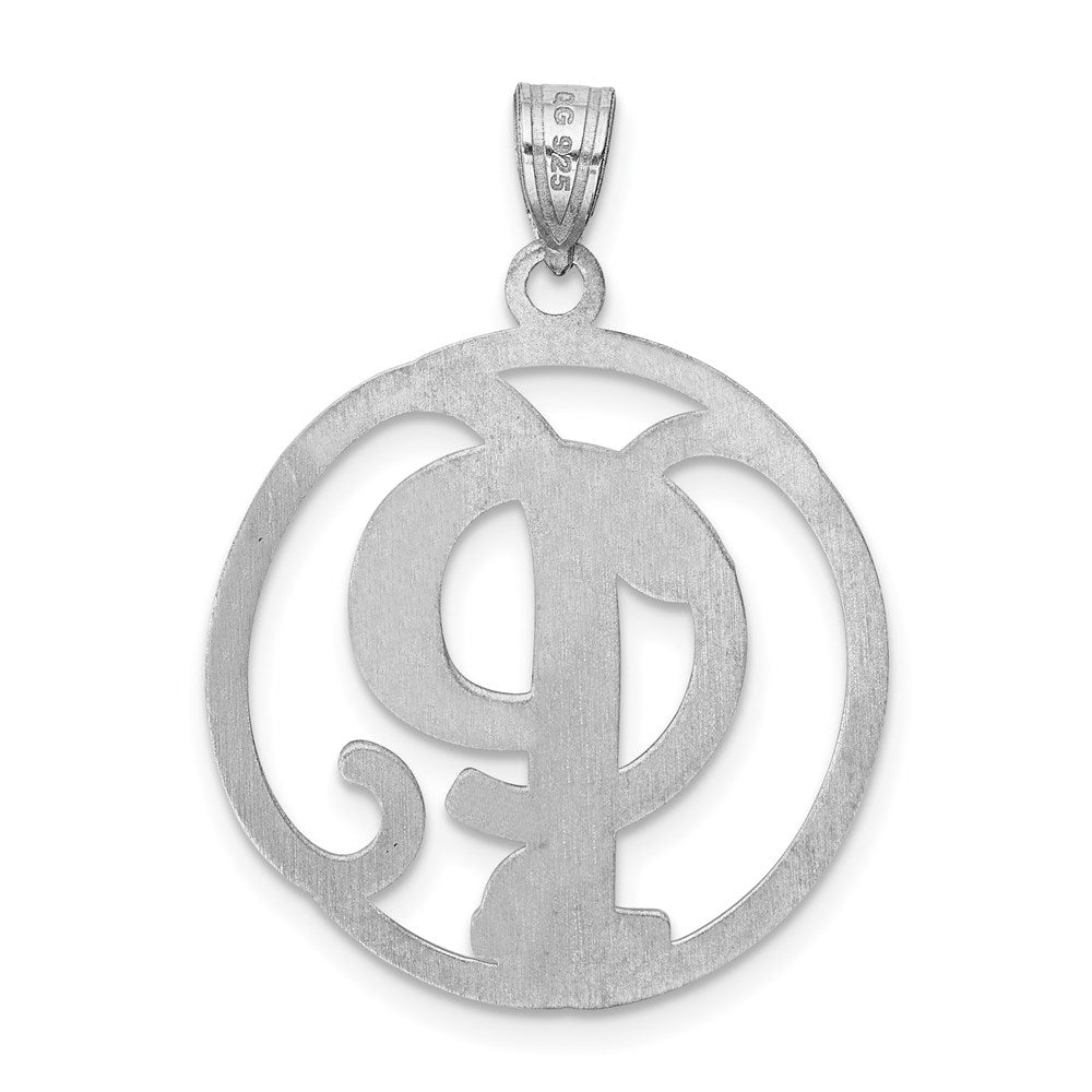 Sterlingsilber Rhodiniert Fantasie Schreibschrift Buchstabe P Initiale Anhänger