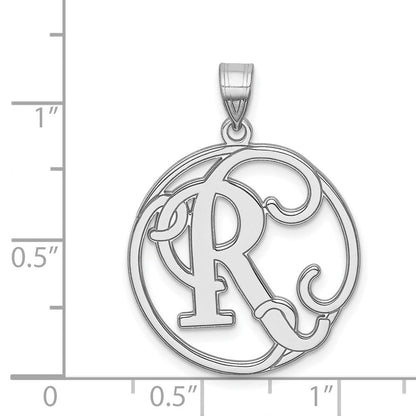 Sterlingsilber Rhodiniert Fantasie Schreibschrift Buchstabe R Initiale Anhänger