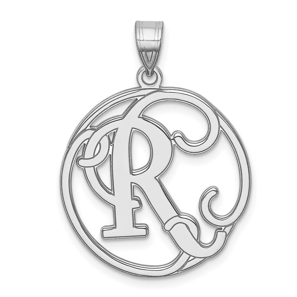 Sterlingsilber Rhodiniert Fantasie Schreibschrift Buchstabe R Initiale Anhänger