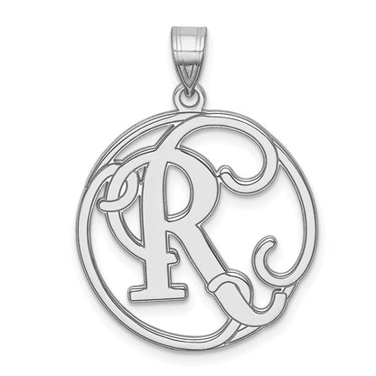 Sterlingsilber Rhodiniert Fantasie Schreibschrift Buchstabe R Initiale Anhänger