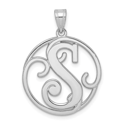 Sterlingsilber Rhodiniert Fantasie Schreibschrift Buchstabe S Initiale Anhänger