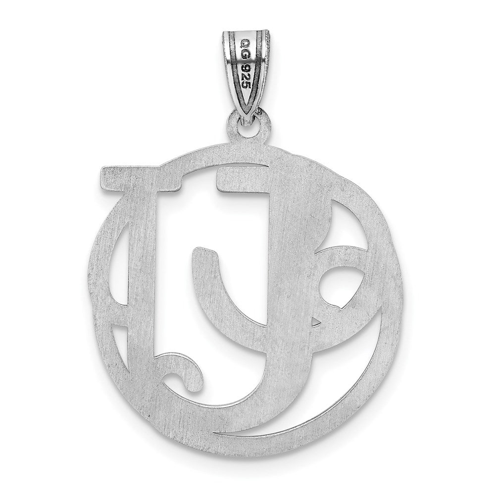 Sterlingsilber Rhodiniert Fantasie Schreibschrift Buchstabe U Initiale Anhänger