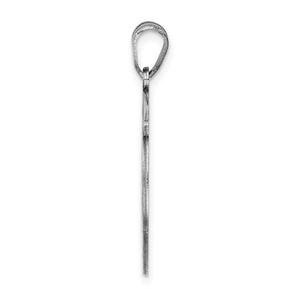 Sterlingsilber Rhodiniert Fantasie Schreibschrift Buchstabe W Initiale Anhänger
