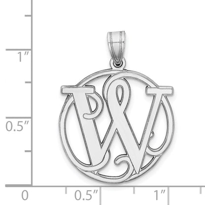 Sterlingsilber Rhodiniert Fantasie Schreibschrift Buchstabe W Initiale Anhänger