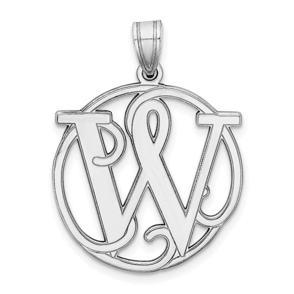 Sterlingsilber Rhodiniert Fantasie Schreibschrift Buchstabe W Initiale Anhänger