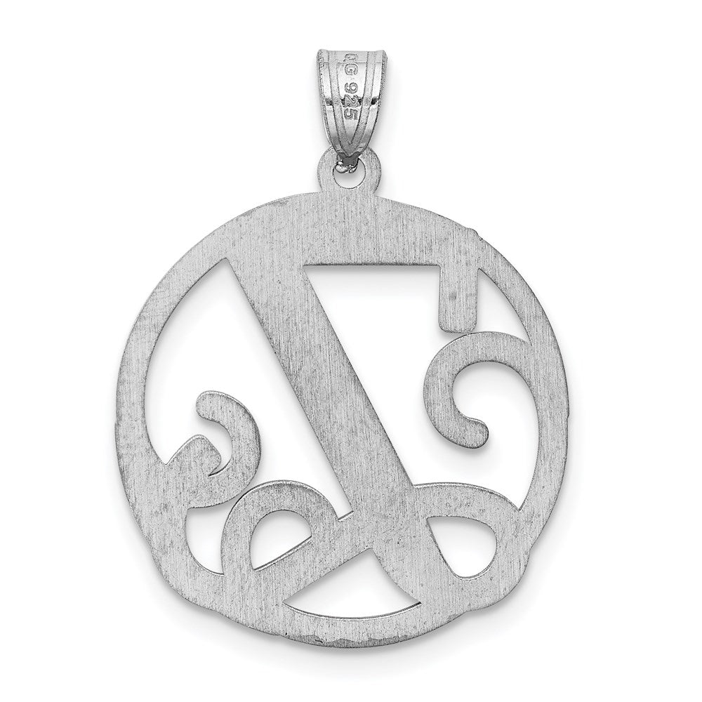 Sterlingsilber Rhodiniert Fantasie Schreibschrift Buchstabe Y Initiale Anhänger