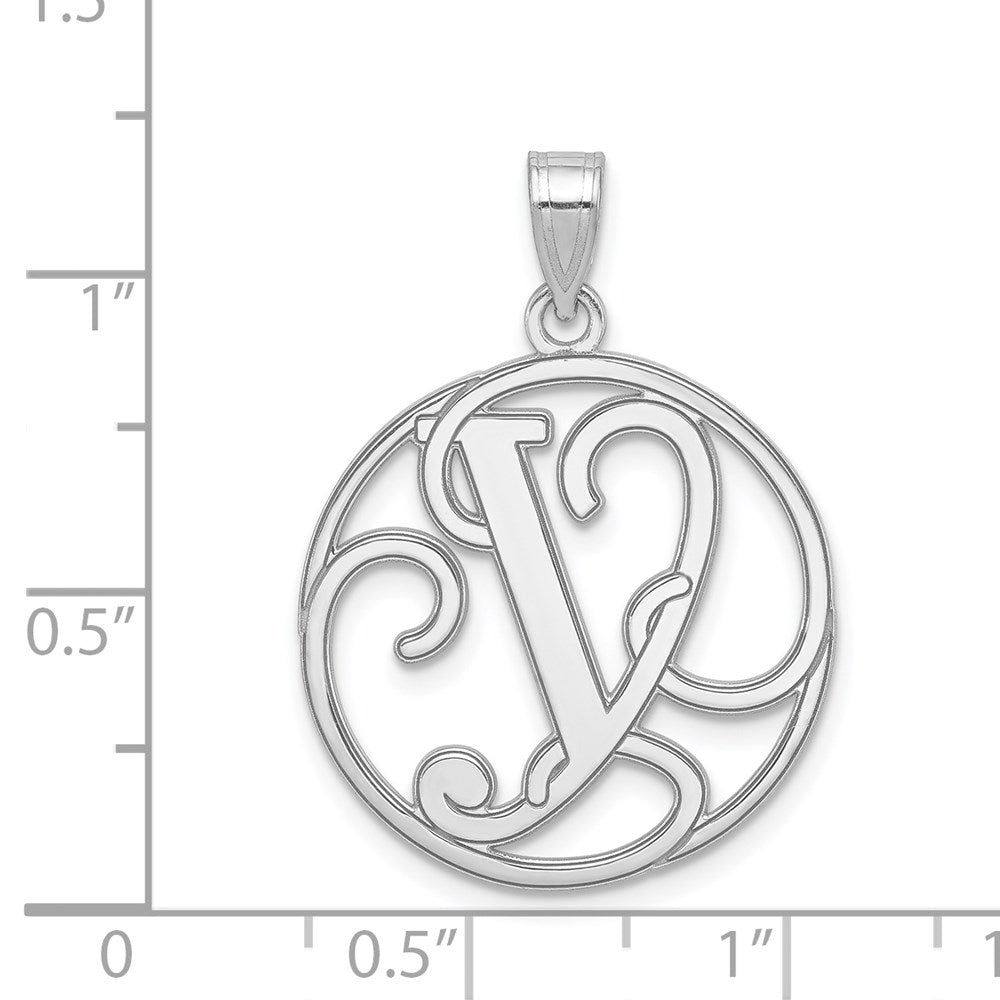 Sterlingsilber Rhodiniert Fantasie Schreibschrift Buchstabe Y Initiale Anhänger
